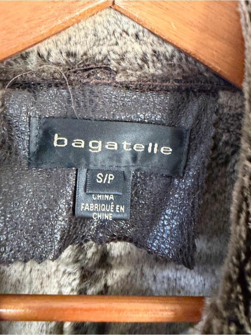 Vintage 90s Y2K Faux Leather Fur Lined Aviator Jacket Coat Brown size medium - Picture 8 of 13